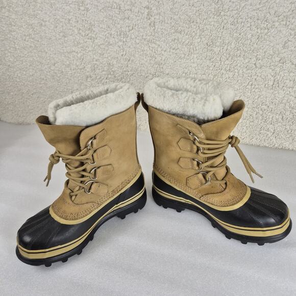 Sorel Caribou Women’s Size 7 Waterproof Winter Snow Boots Tan Removable Lining - Picture 3 of 7